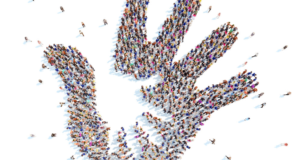 Hand gevormd door mensen